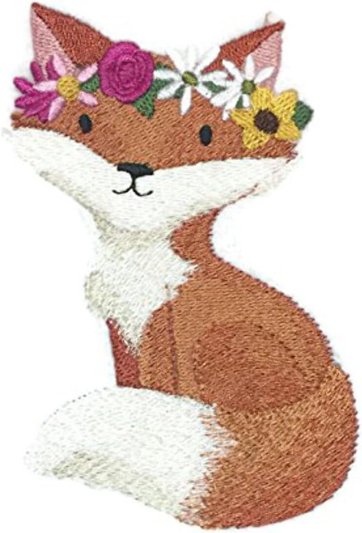 Nature Weaved in Threads, Amazing Sweet Woodland Baby Fox [Custom and Unique] Embroidered Iron on/Sew Patch [4.85" *3"] [Made in USA]