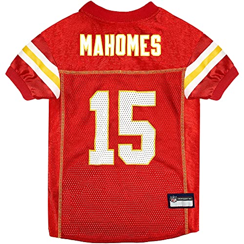NFLPA Patrick MAHOMES PET Jersey, NFL Dog Shirt, Size Medium, Kansas City Chiefs Mesh Jersey for Dogs