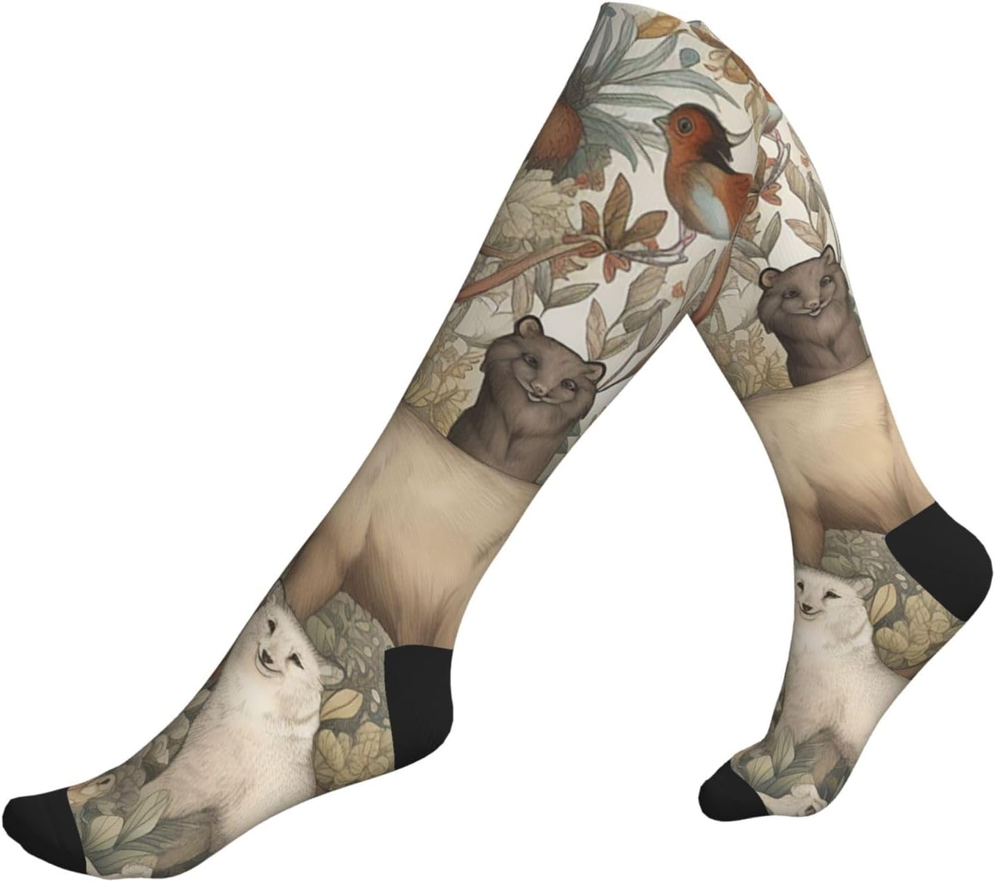 Animal Bear Deer Compression Socks For Women Men 15-20mmhg Graduated Support Circulation Knee High Socks For Nurses Athletic