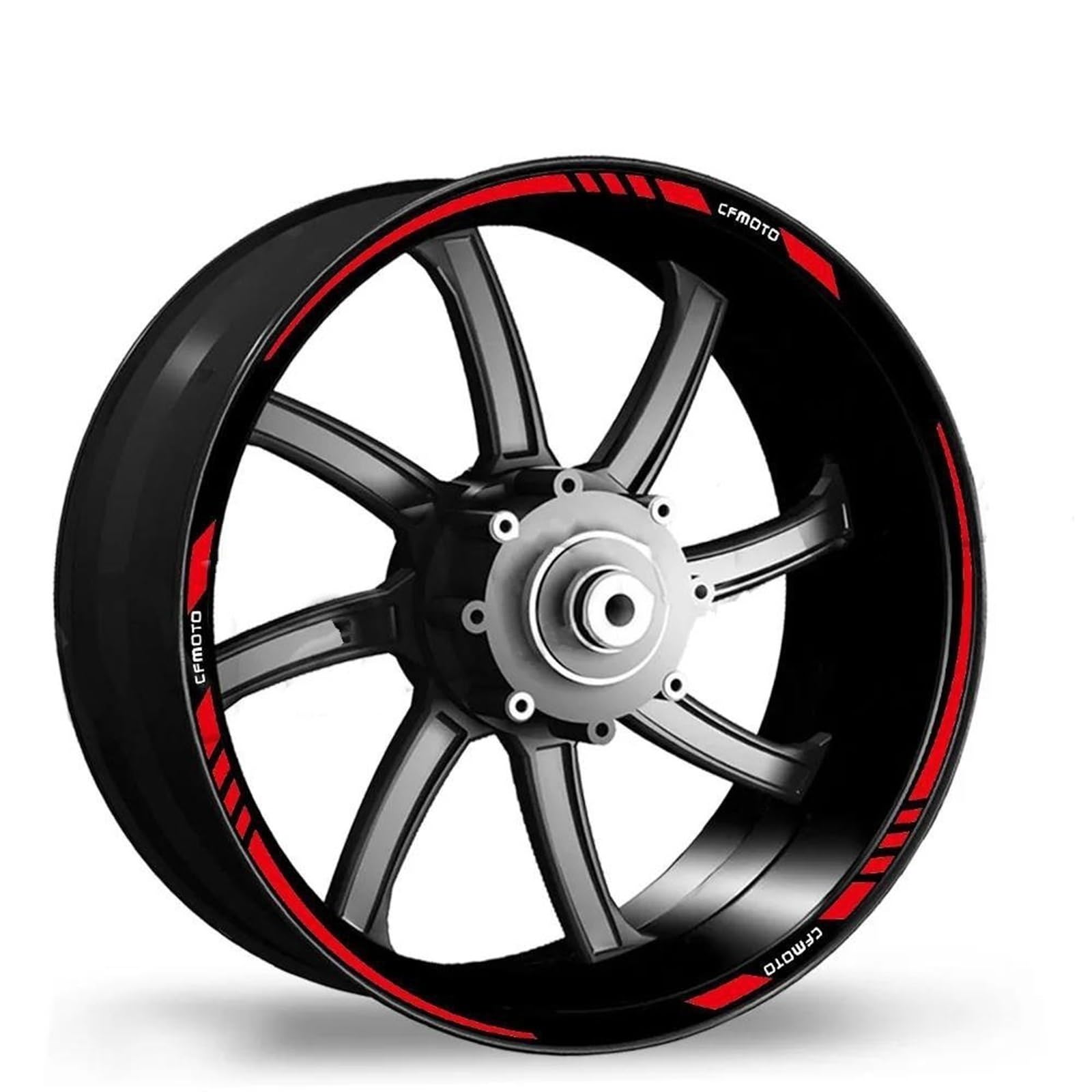 Stickers Complete Set of Motorcycle Wheel Stickers Stripes Reflective Rim for 400NK 400GT 650NK 650GT 650MT(Rosso)