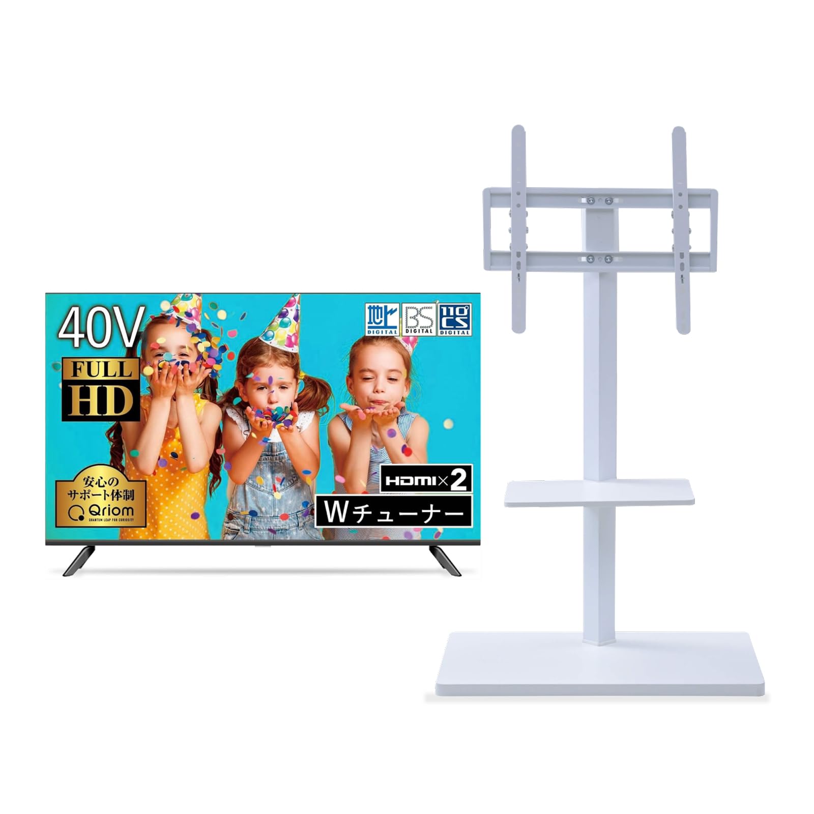 山善 Wチューナー 液晶テレビ　40インチ　QRTN-40W2K Amazon | 山善 テレビ Wチューナー 液晶 40インチ フル