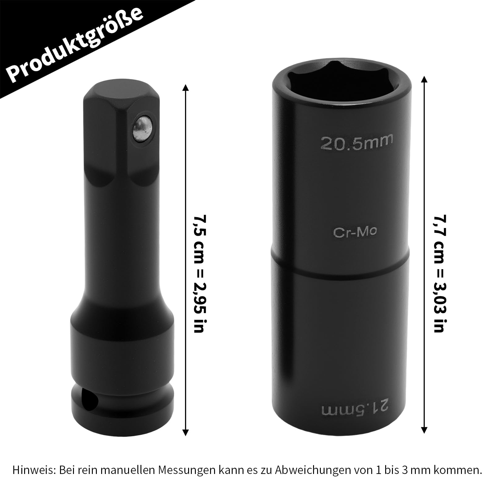 Hoypeyfiy Radmutter Nuss Kit, Mutterngrößen 19,5, 18,5, 20,5, 21,5 mm, Doppelendiger Naben-Schraubenschlüssel, Ersatz für Ford, Land Rover, Ersatz für Jeep