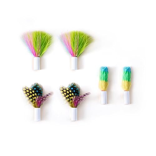 Potaroma Cat Toys 3in1 Automatic Interactive Kitten Toy, Fluttering Butterfly, Moving Feather, Track Balls, 6 Feather Replacements - Refills of Feathers