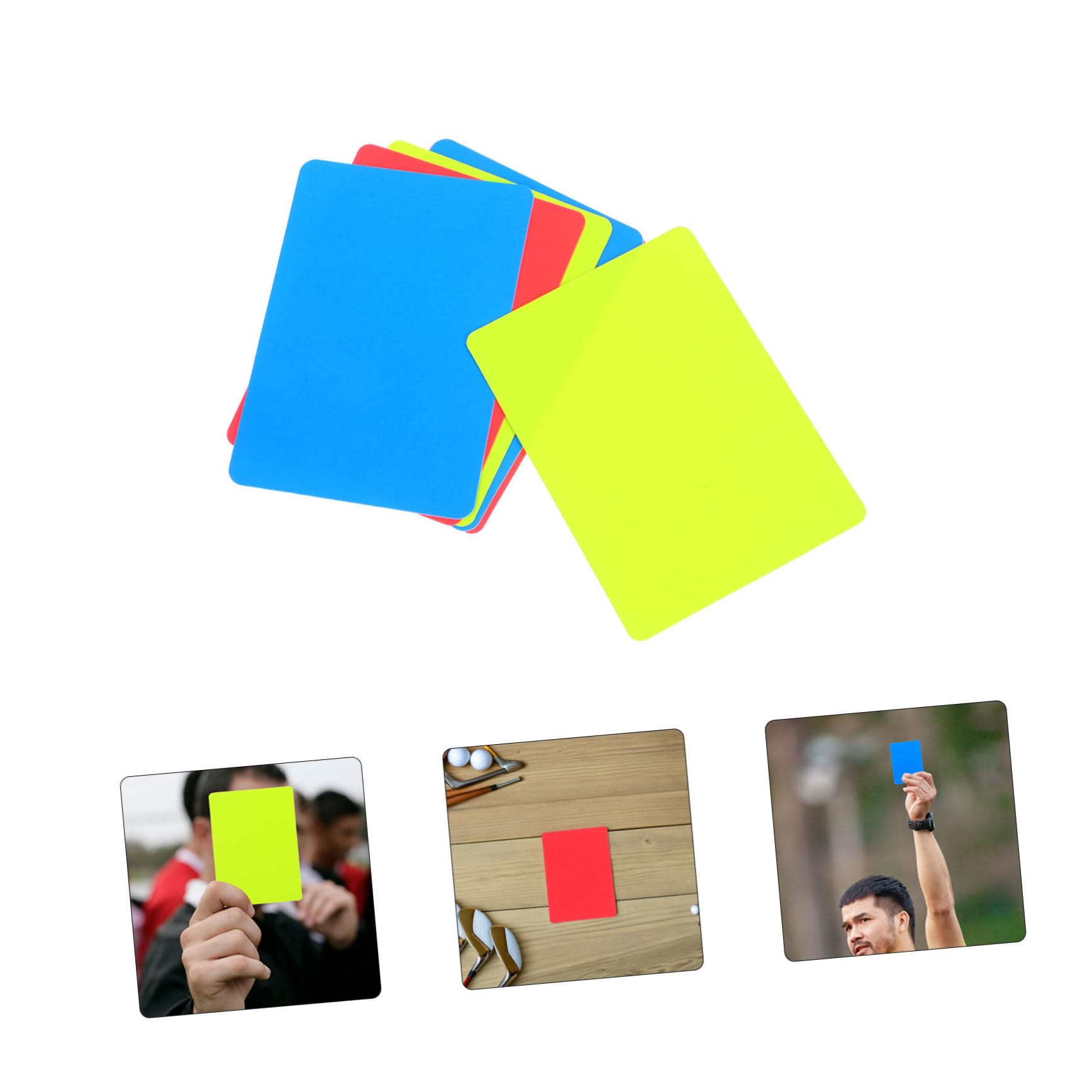 TOYANDONA Juego De 6 Tarjetas De Árbitro De Fútbol Profesional Rojo Amarillo Azul PVC Tarjetas De Penalización Oficiales para Árbitros En Competiciones Deportivas