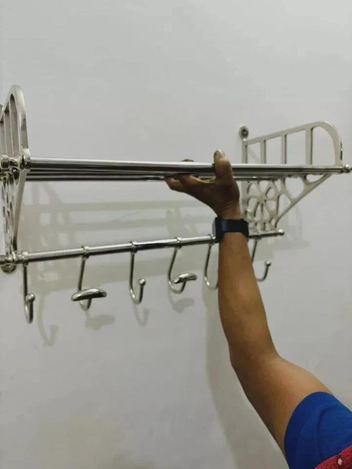 French Wall Mounted Coat Rack Luggage- Shelf- Coat Rack - Train Rack- Coat Hanger-Home Decor- Interior Decor- Wall Decor