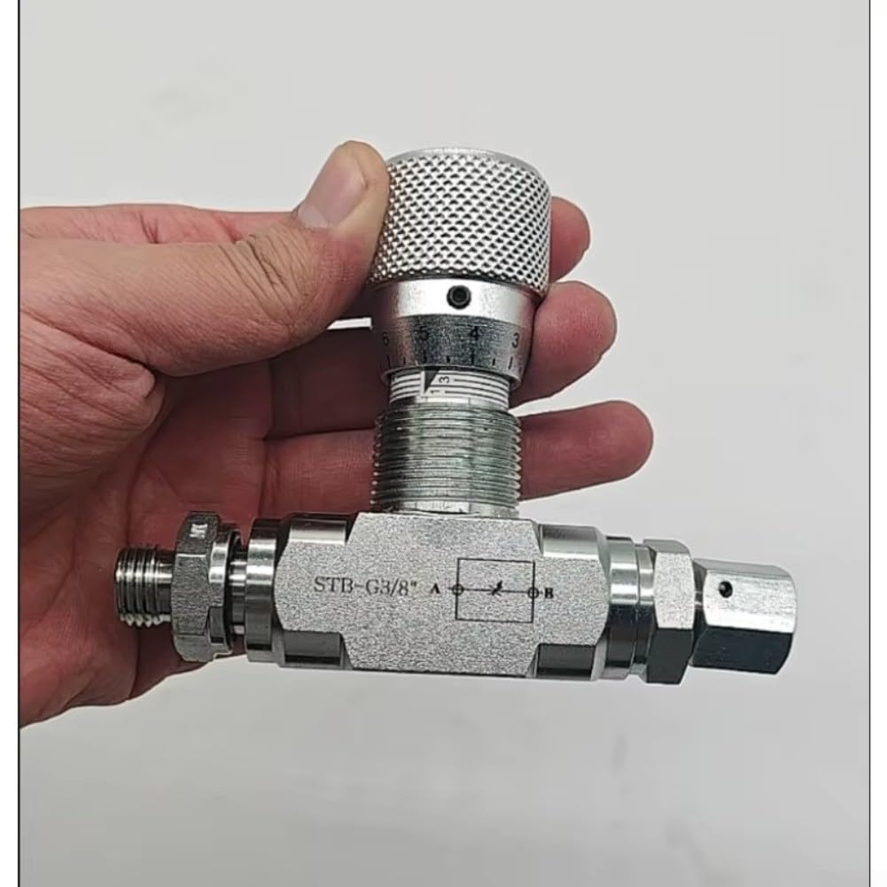Valvola a farfalla bidirezionale con connettore 0.8L, valvola di controllo del flusso idraulico in acciaio al carbonio per fluidi, aria, oli, filettatura femmina NPT da 1/4 "o 3/8" (STB-G3/8)