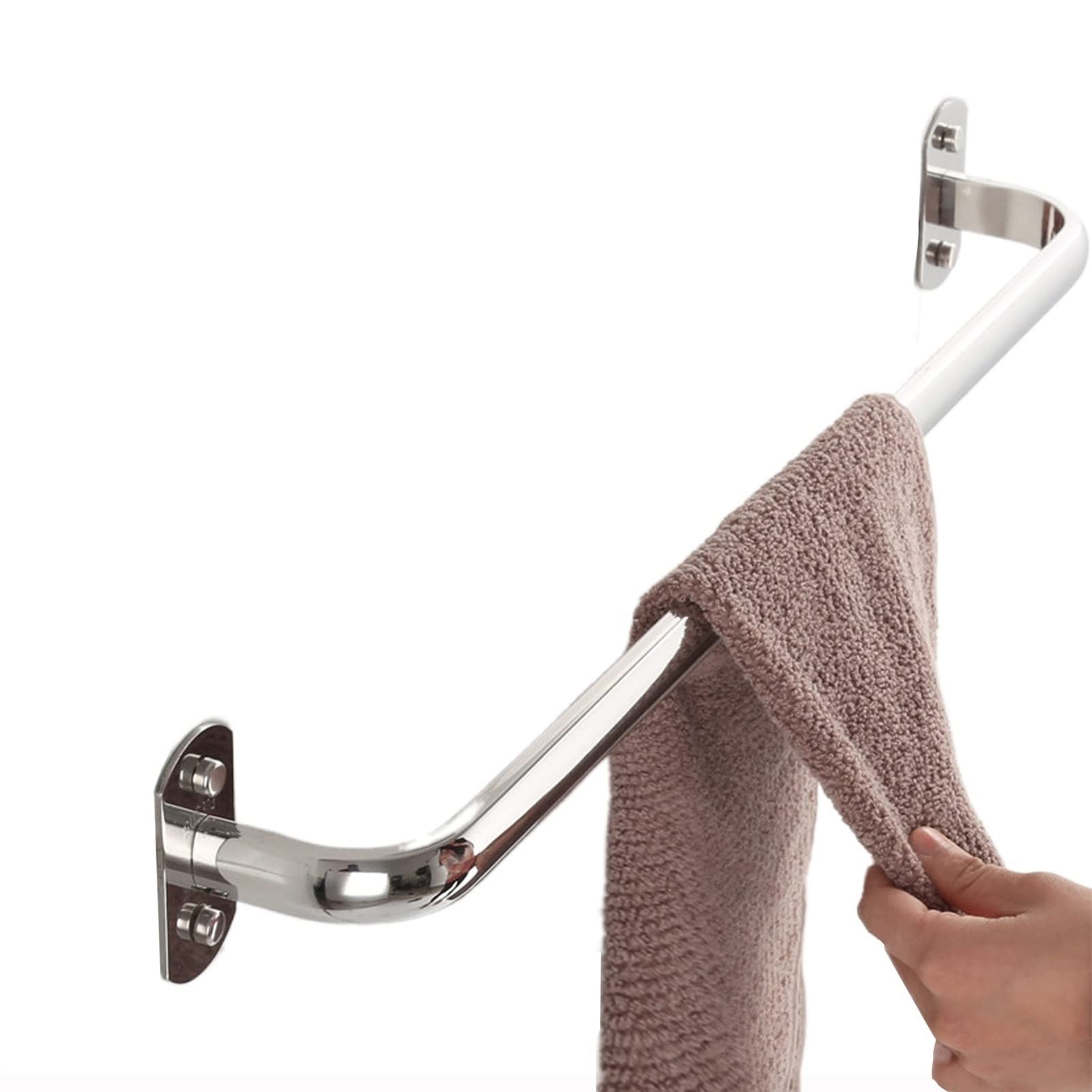 NEECS Porte-Serviettes en Acier Inoxydable, Porte-Serviettes Mural, tringles à Serviettes Simples pour Salle de Bain, 30 à 120 cm en Option, Finition Argent Poli (Taille : 90 cm)