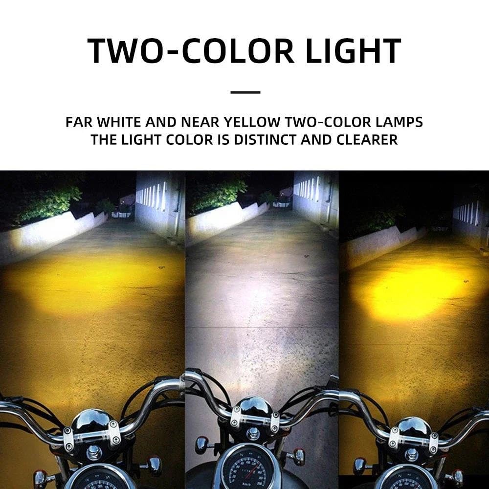 Reflektor motocyklowe 3-soczewkowe Super Jasne Reflektory Motocyklowe, LED, Przeciwmgielne, Motocykle, Światła Mijania, Robocze, Skutery(2pcs with Switch)