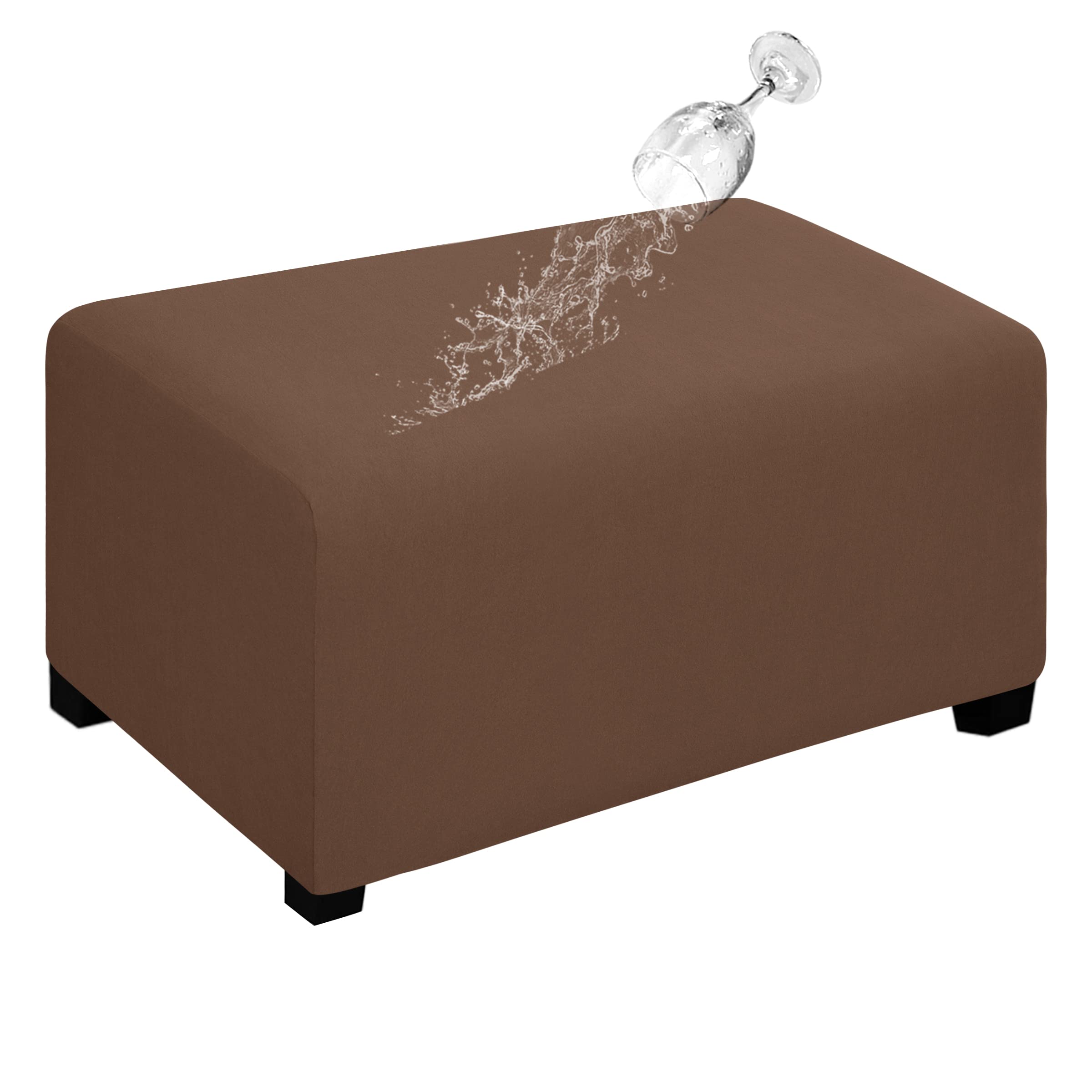 Easy-Going Waterproof Stretch X-Large Rectangle Ottoman Cover Footstool