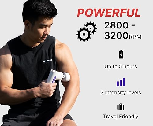 Miniatura 2 de MORELIFE VivaPulse - Masajeador avanzado de tejido profundo con terapia de calor y frío, potente pistola de masaje portátil, para relajación