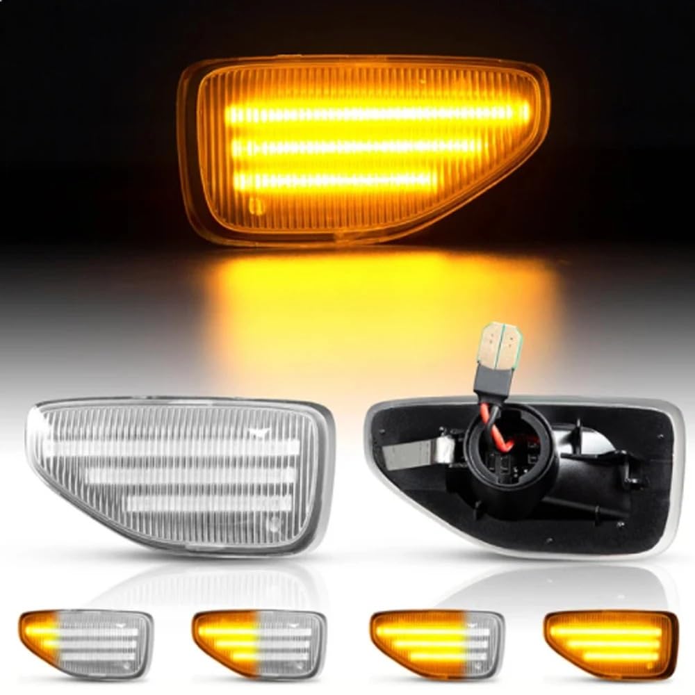 2 szt. Powtarzalne kierunkowskazy przednie boczne światła obrysowe do Dacia Duster Logan MCV MK2 Sandero Stepway Dynamiczny kierunkowskaz(Clear LENS)