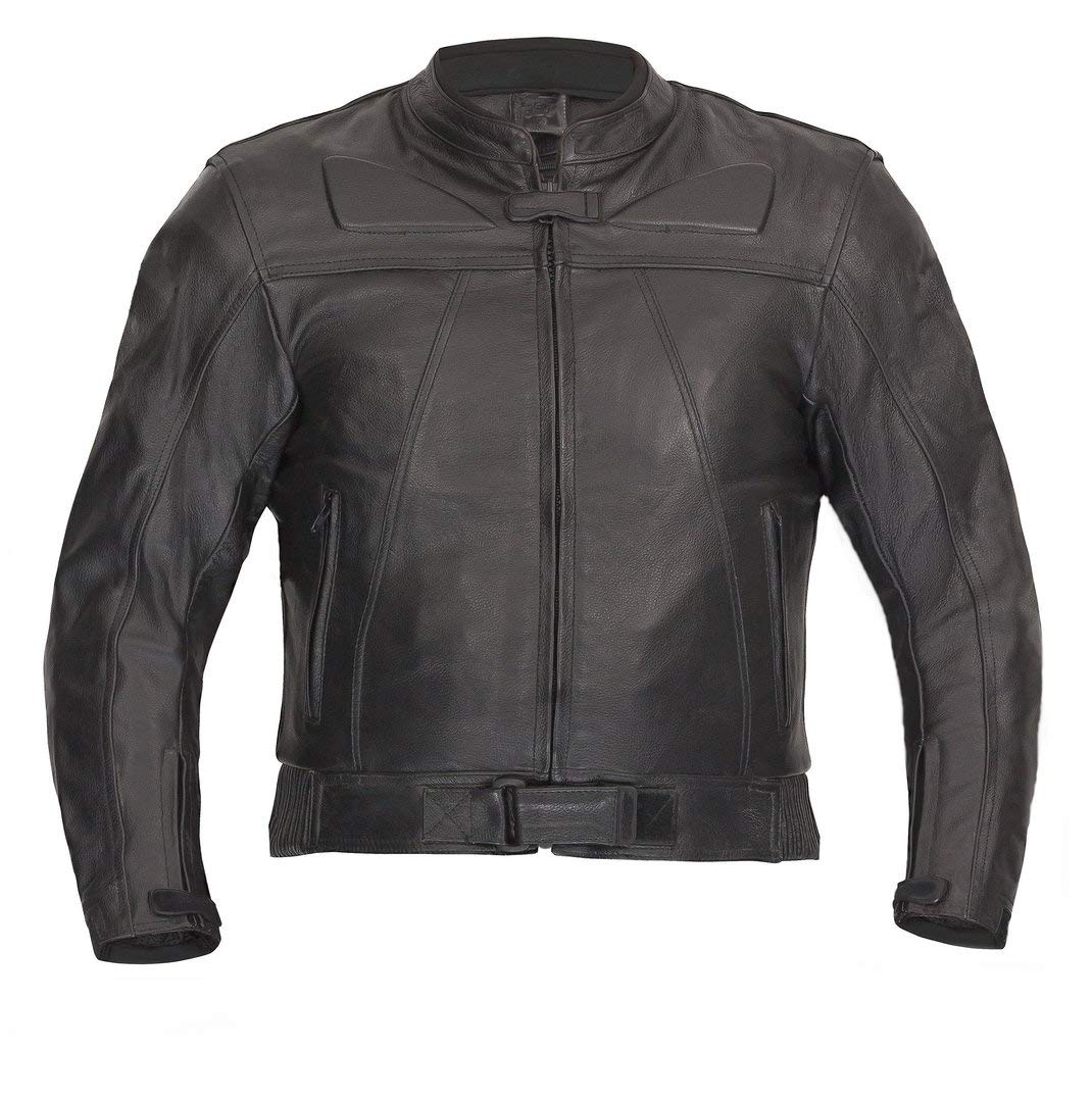 XLS Combinaison de moto 2 pièces en cuir véritable pour homme Noir Taille 50