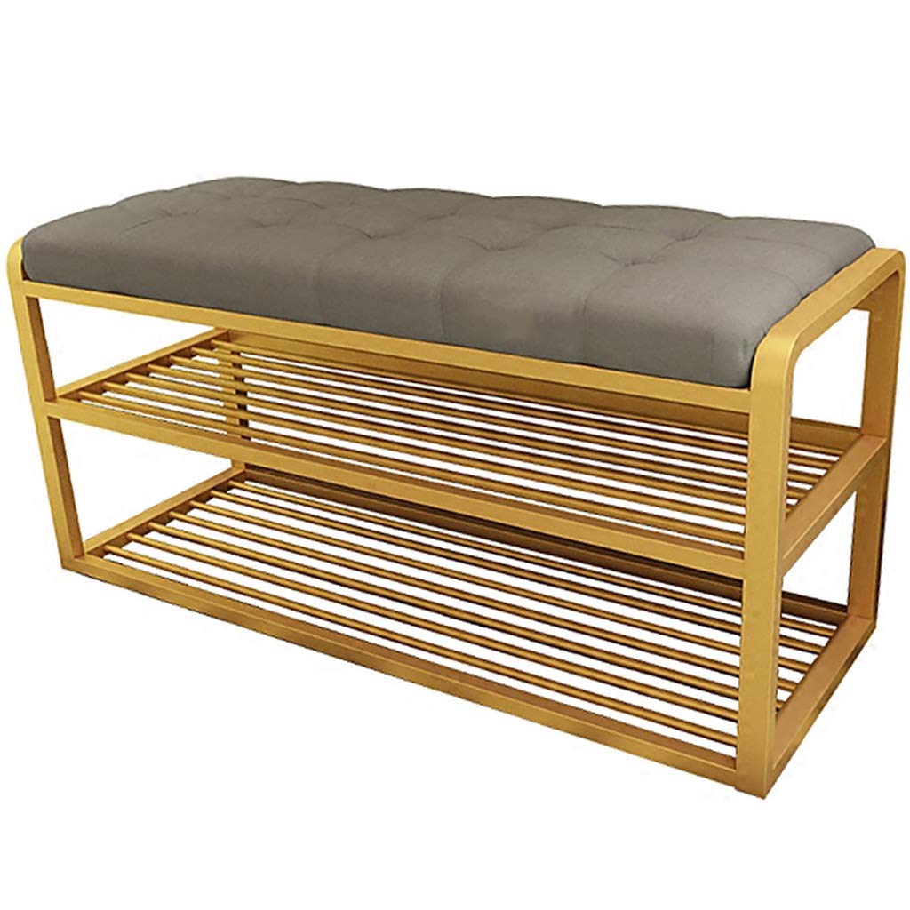 Tabouret de repos pour chaussures en fer forgé avec assise double niveau