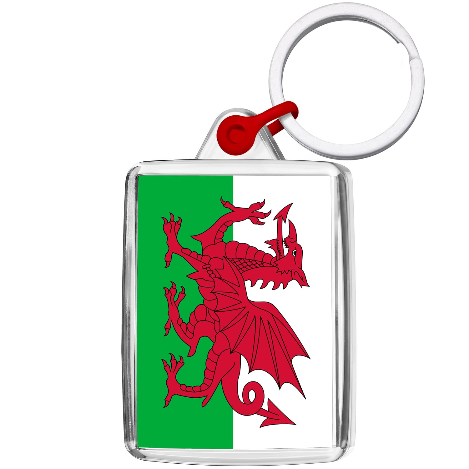 Pixly Unisex Clear Pixly® Wales Flag Keyring Key Fob Country Keychain Keepsake Welsh Souvenir Gift