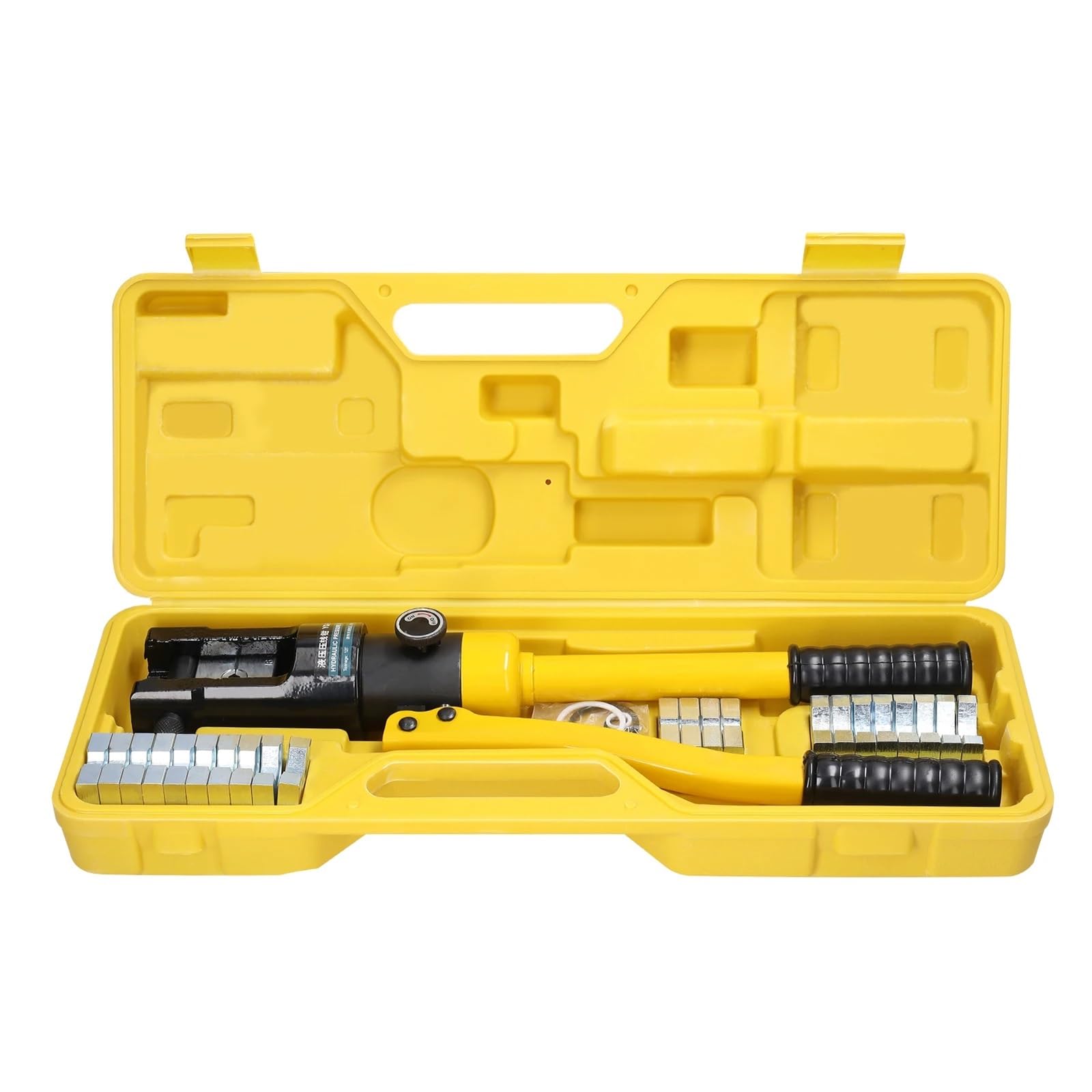 Hydraulic Crimping Tool, Hydraulic Crimping Plier with Dies Manual Hose Tool Set Copper Aluminum Cable Terminal Cold Pressing Tools
