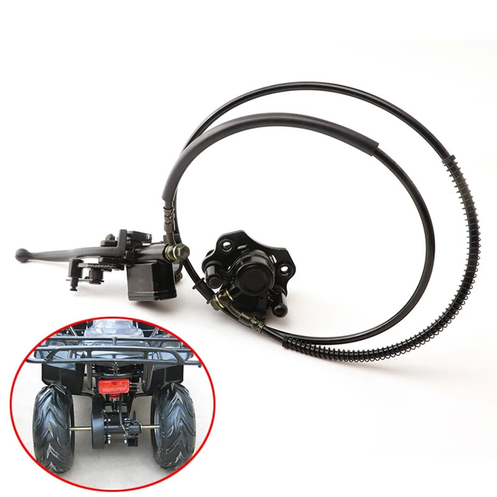 Tarcza hamulcowa Lewy tylny uchwyt | 150cm dźwignia hydrauliczny hamulec tarczowy 158mm pasuje do quad ATV gokart Buggy części do skuterów(Without brake disc)