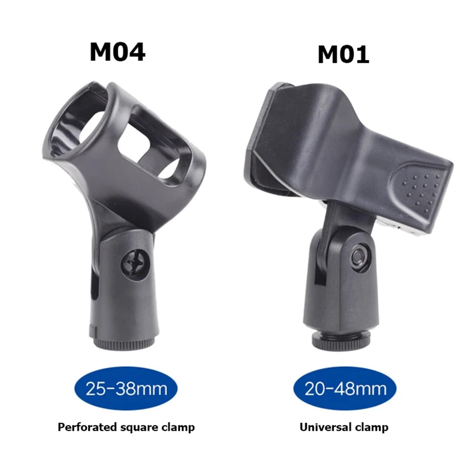 Lot de 10 clips de microphone pour support de micro sans fil/fil rotatif (M02)