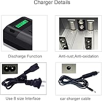 Vista 3 de Baterías recargables D con cargador, cargador de batería universal para pilas AA AAA 9V D C con 4 baterías NiMH D