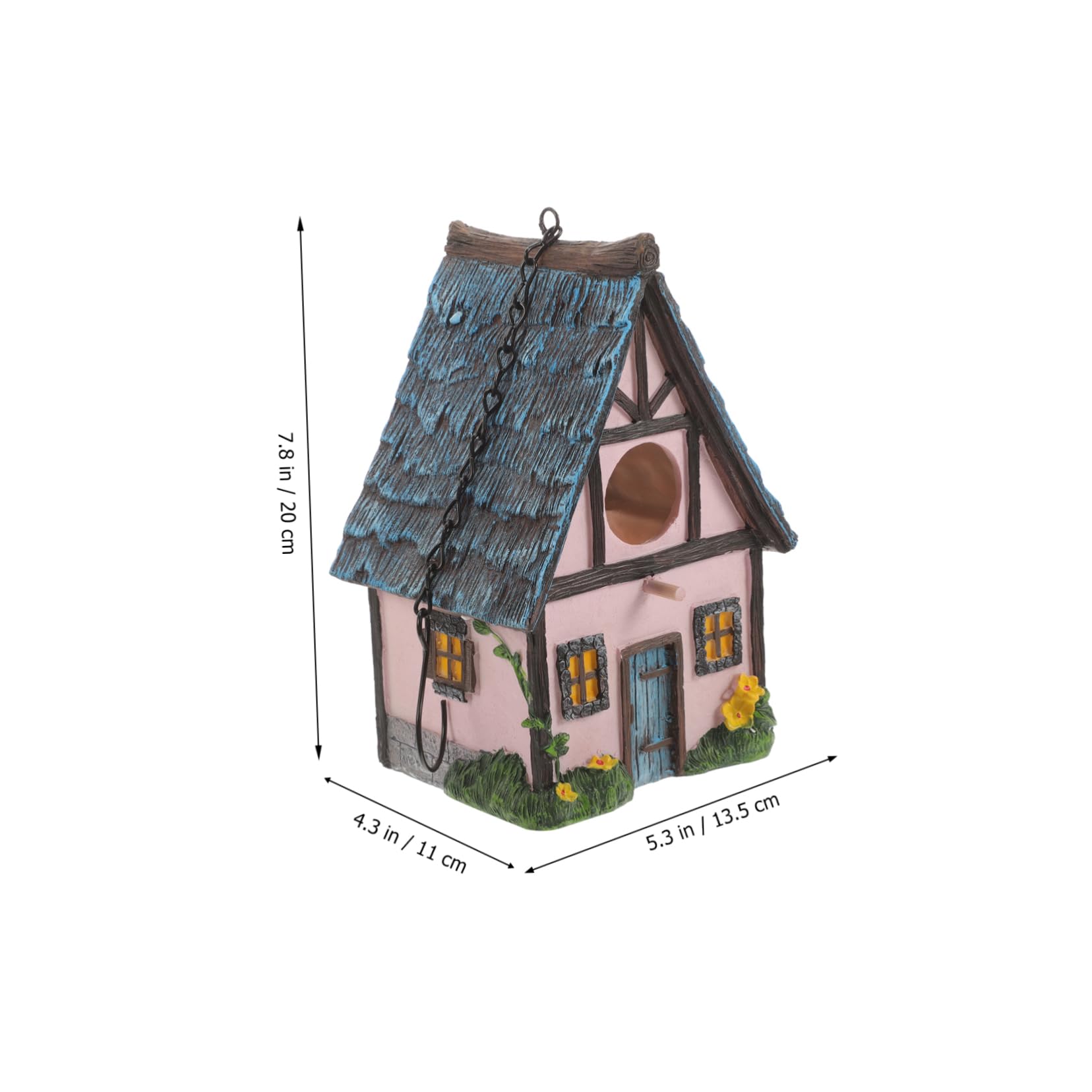 Vogelhaus Aus Kunstharz Hängend Mit Reetdach Für Garten Terrasse Wetterfestes Vogelnest Winter Unterschlupf Und Vogelnistkasten Outdoor Dekoration