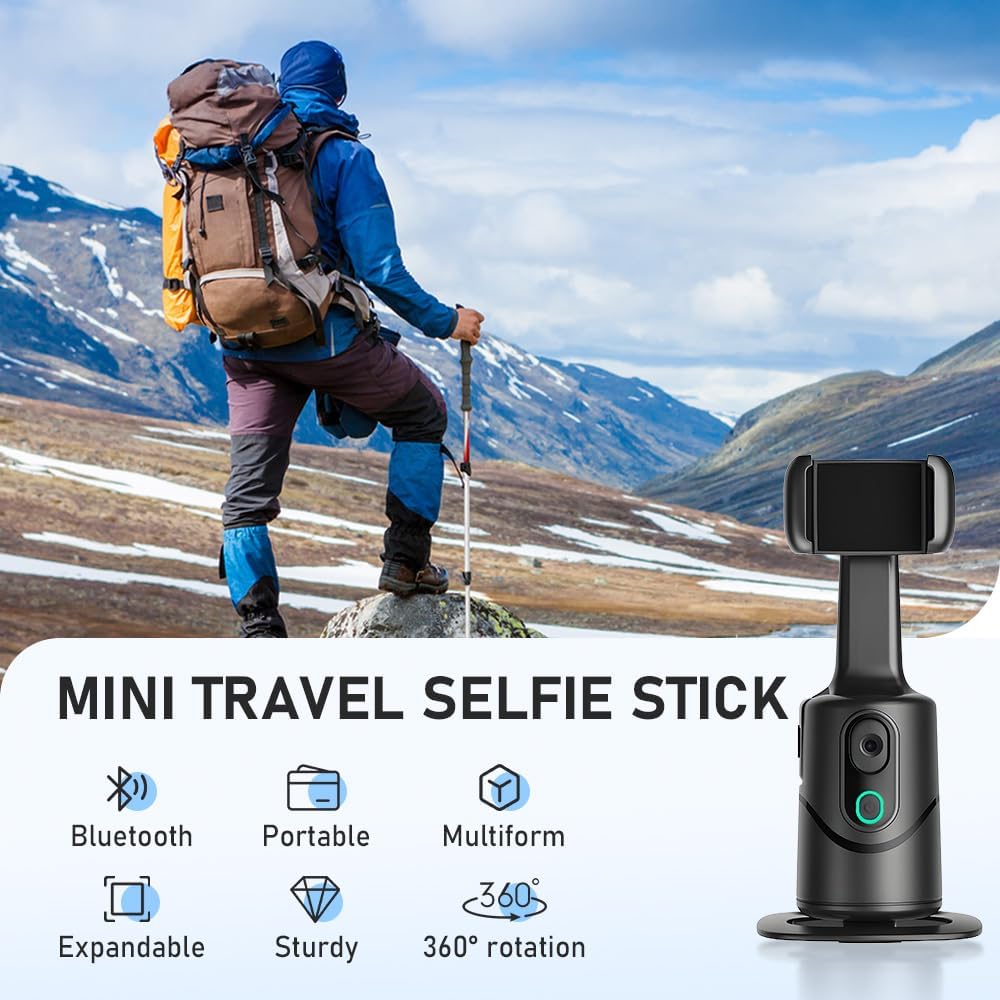 Smart AI Facial Recognition Phone Tripod, 2025 New Auto Tracking Tripod, Durable Gimbal Stabilizer Holder for Video Recording, Portable Smartphone Tripods for Travel (1PCS)