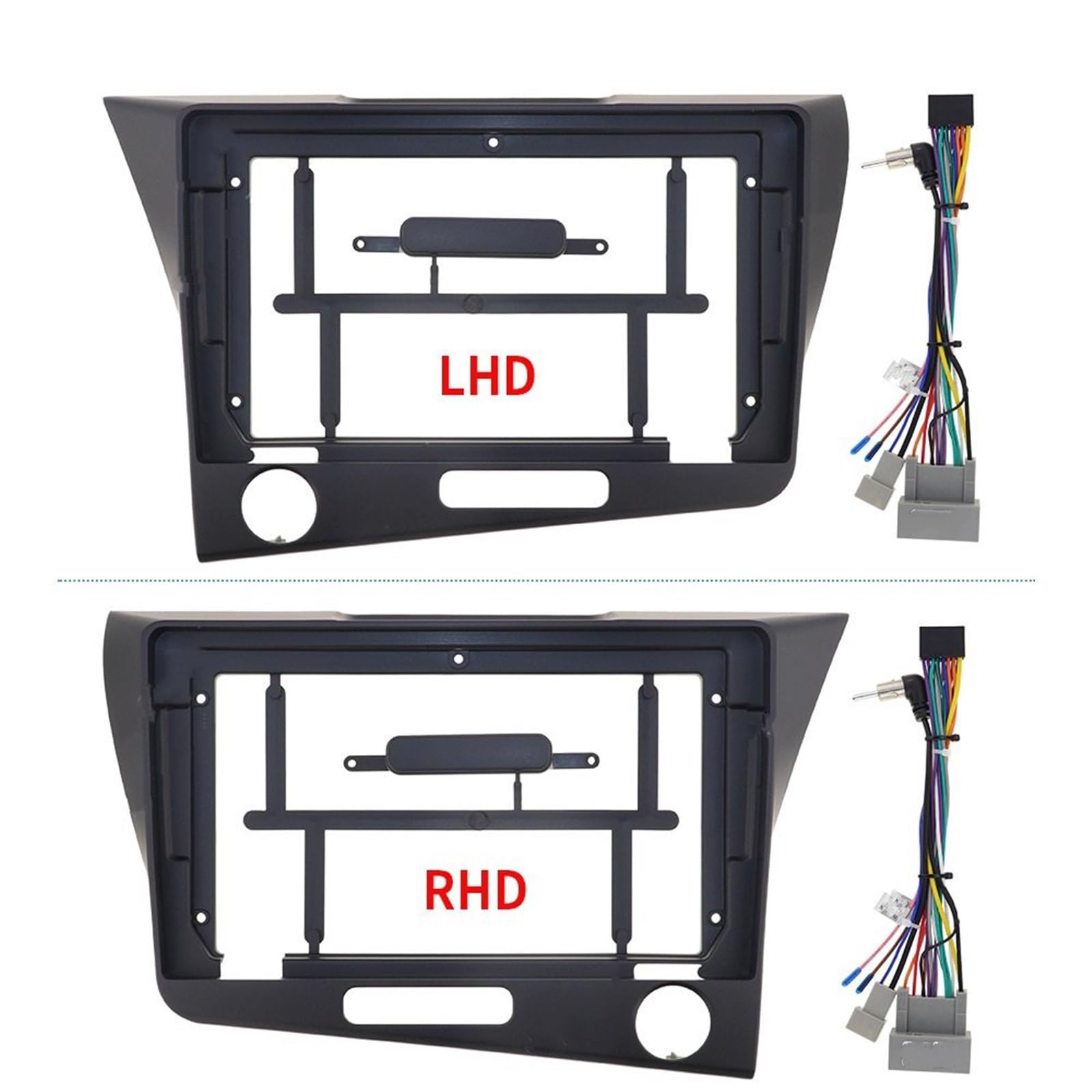 Juego de instalación de Radio Adaptador de Fascia para Marco Coche Compatible con Honda CRZ CR-Z, decodificador Caja CANbus, Kit Panel Montaje Radio Audi(Frame and Cable RHD)