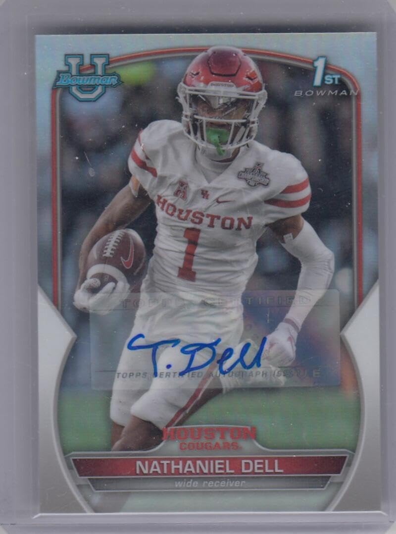 Football Trading Card 2022 Bowman Chrome University Prospects Autograph Refractor #49 Nathaniel Dell EX/NM Auto 60/499