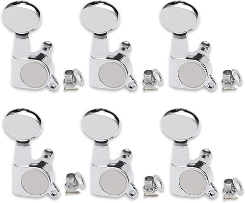 Miniatura 86 de SAPHUE Afinadores de guitarra de 4.331 in, un juego de llaves de afinación de guitarra clásica negra 1R1L, clavijas de cuerda para guitarra clásica