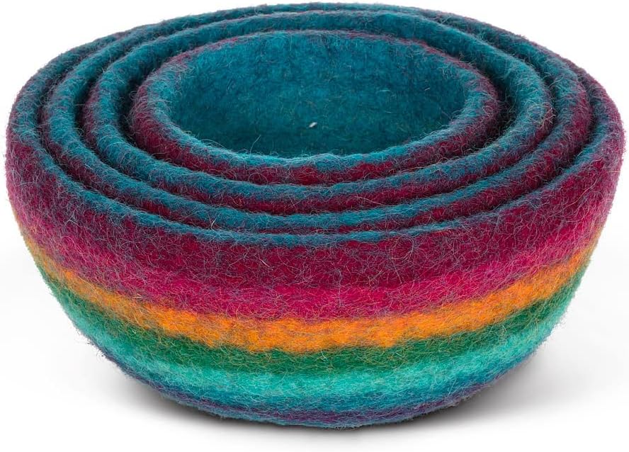 Abbott Collection 28-NEPAL-05-MULTI Nesting Bowls, Set of 4, Multicolor