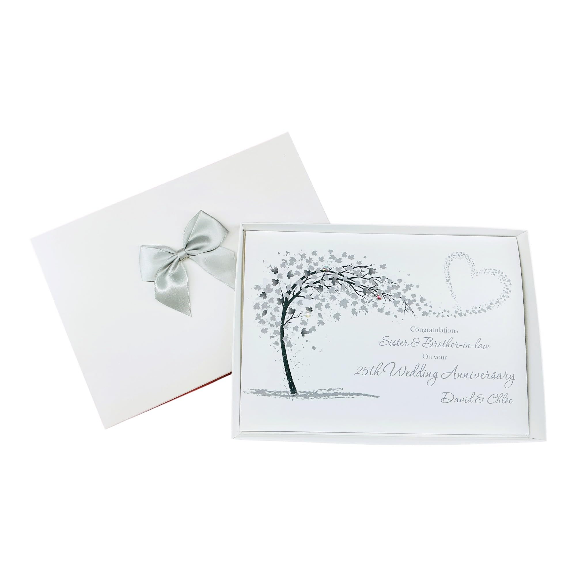 Sister & Brother-In-Law 25th Wedding Anniversary Card Silver - SH 194 โ image 1