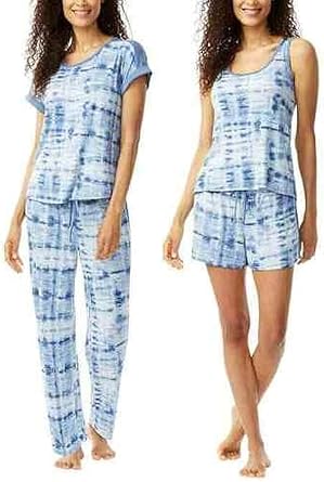 Lucky Brand Womens Pajama Set - 4 Piece Short Sleeve Shirt, Tank Top, Sleep Pants, Lounge Shorts S-XL