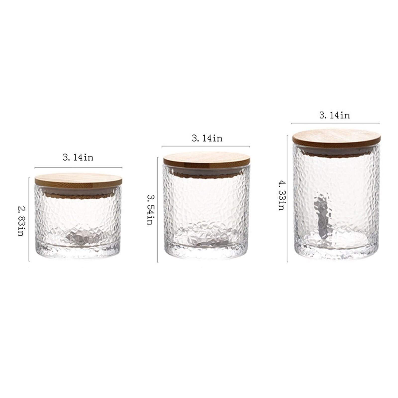 Botes para Alimentos Tarro de Cristal de Almacenamiento, Claro Tarro con Tapa for la Cocina, for Alimentos CONTENEDOR, un Juego de 3 Botes Herméticos