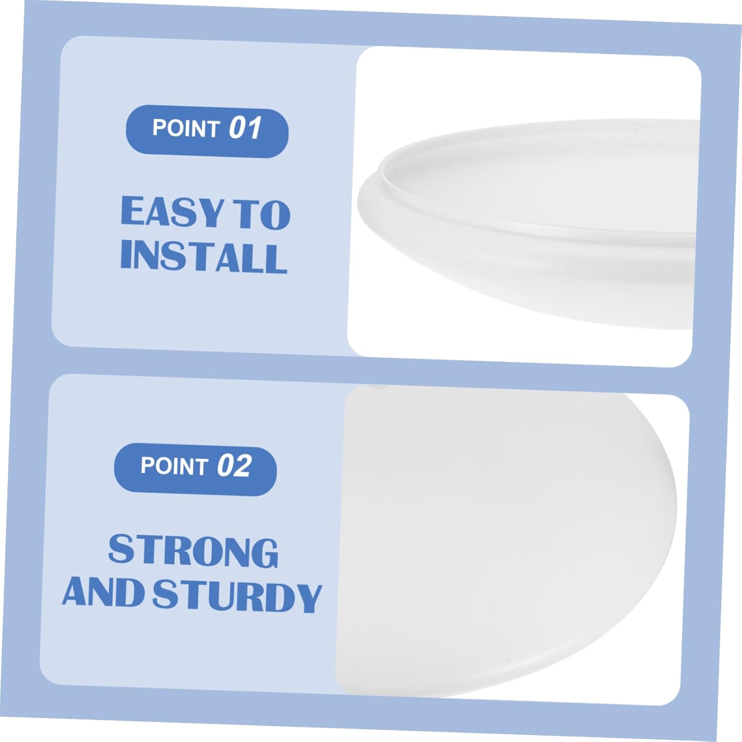 Yardwe Round Ceiling Lamp Shade Replacement for Office Fluorescent Light Covers Light Fixture Accessory Easy Install for Bedroom Living Room