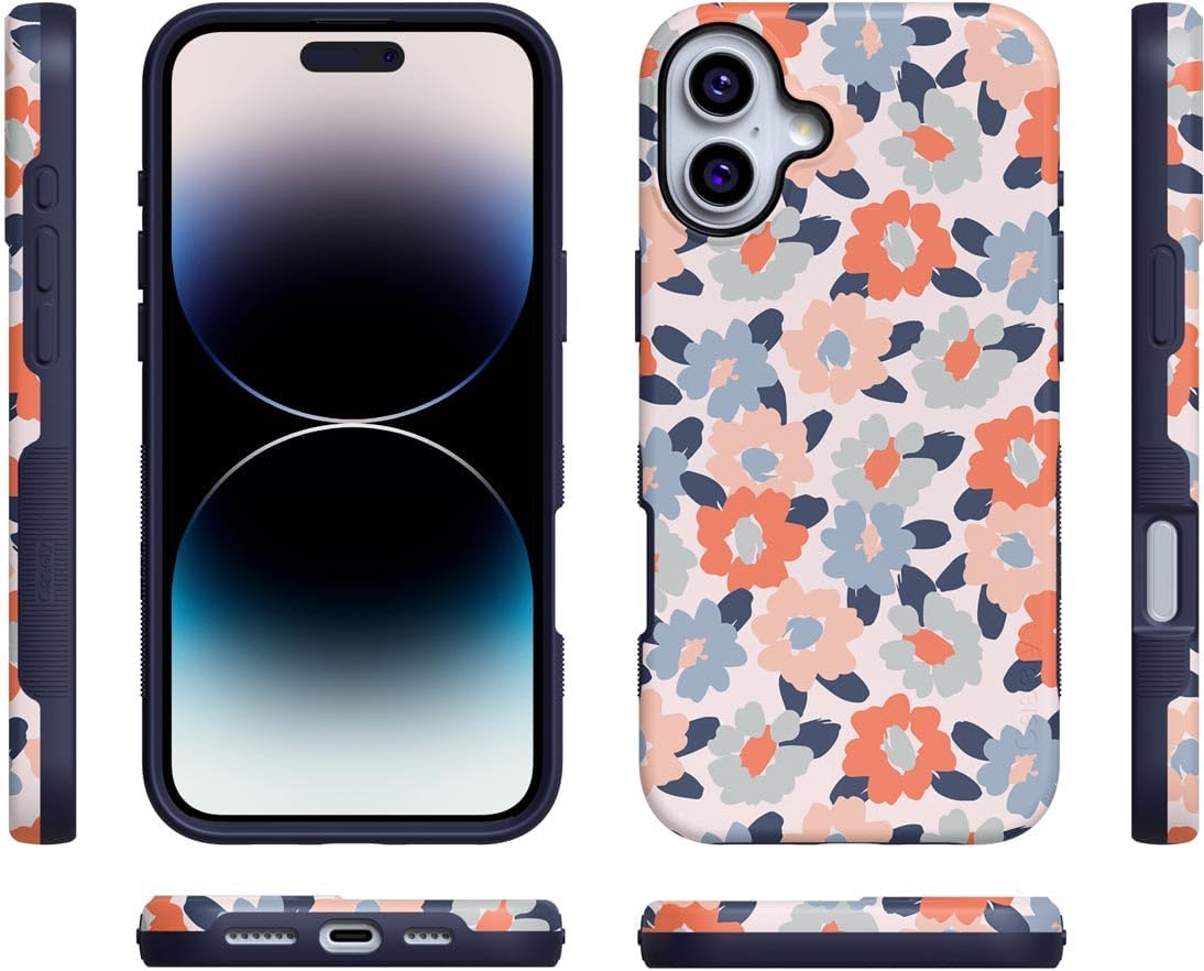 Casely iPhone 16 Case | Field of Flowers | Pastel Floral | Bold Protective Design | Compatible with MagSafe
