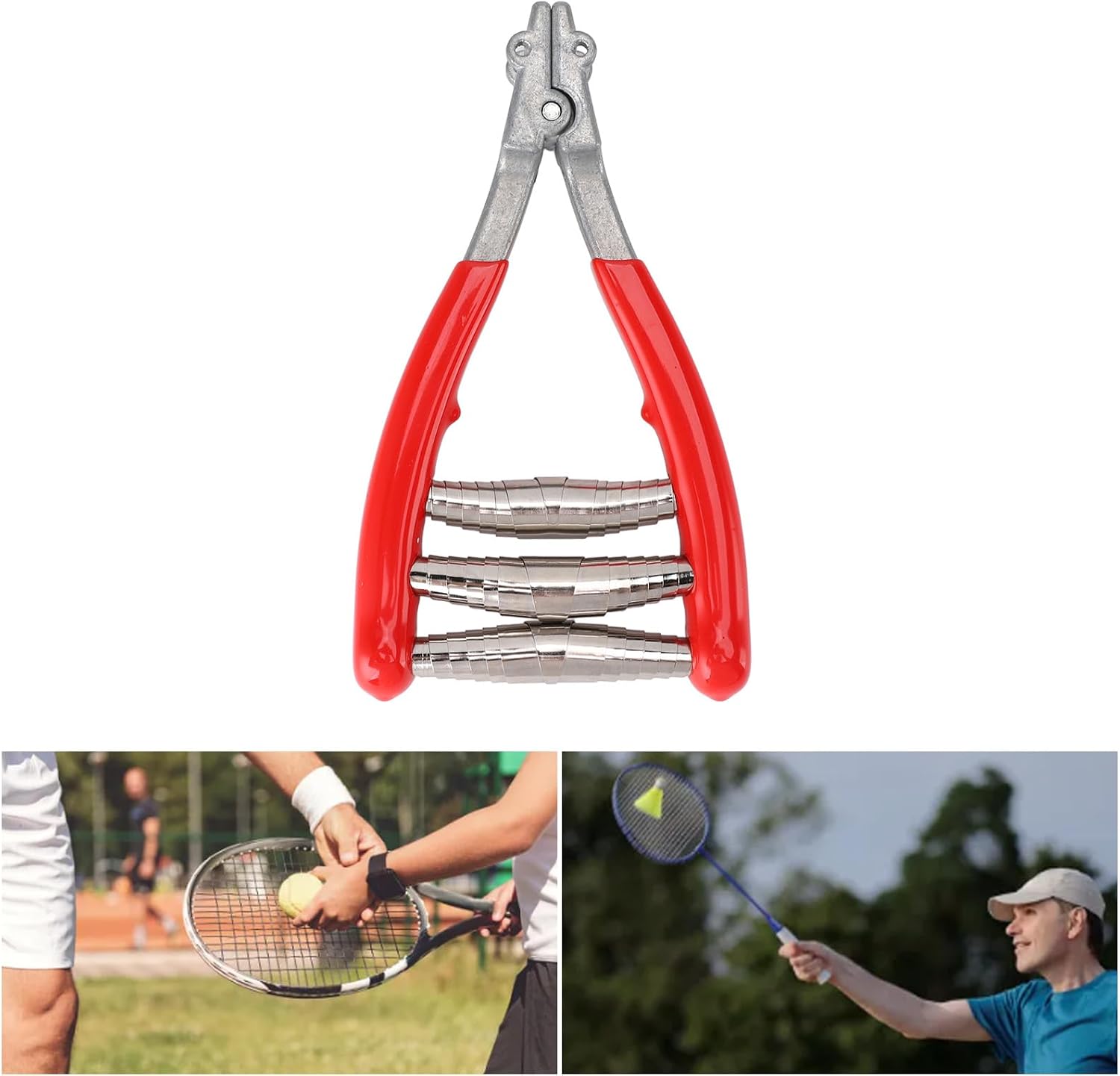 Starting Clamp Tennis Racket Starting Clamp, Tennis 3 Spring Starter Stringing Tool, High Strength Badminton Clamp Tennis Stringing Clamp Racket Stringing Tool Sports Supplies