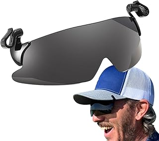 男性偏光スポーツサングラス - 偏光クリップキャップサングラス、ラップアラウンドUV保護ゴーグル|ピークキャップクリップサンバイザー、ランニングサイクリングのための軽量フレームアスレチックシェード