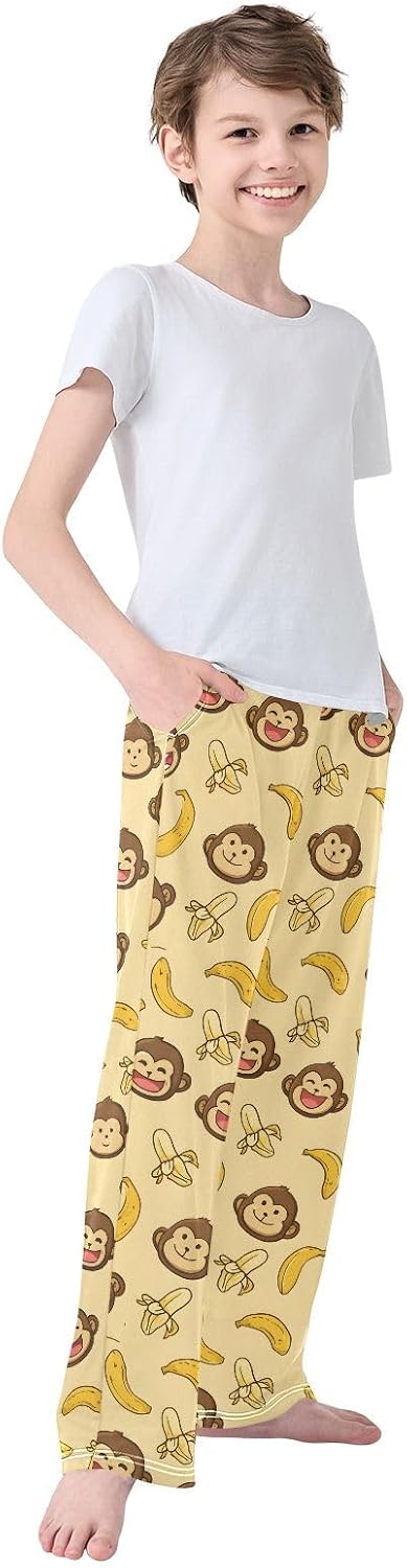 Pajama Pants - Teddy Bear Bow Pattern Soft PJ Bottoms for Sleepwear Size 6-14