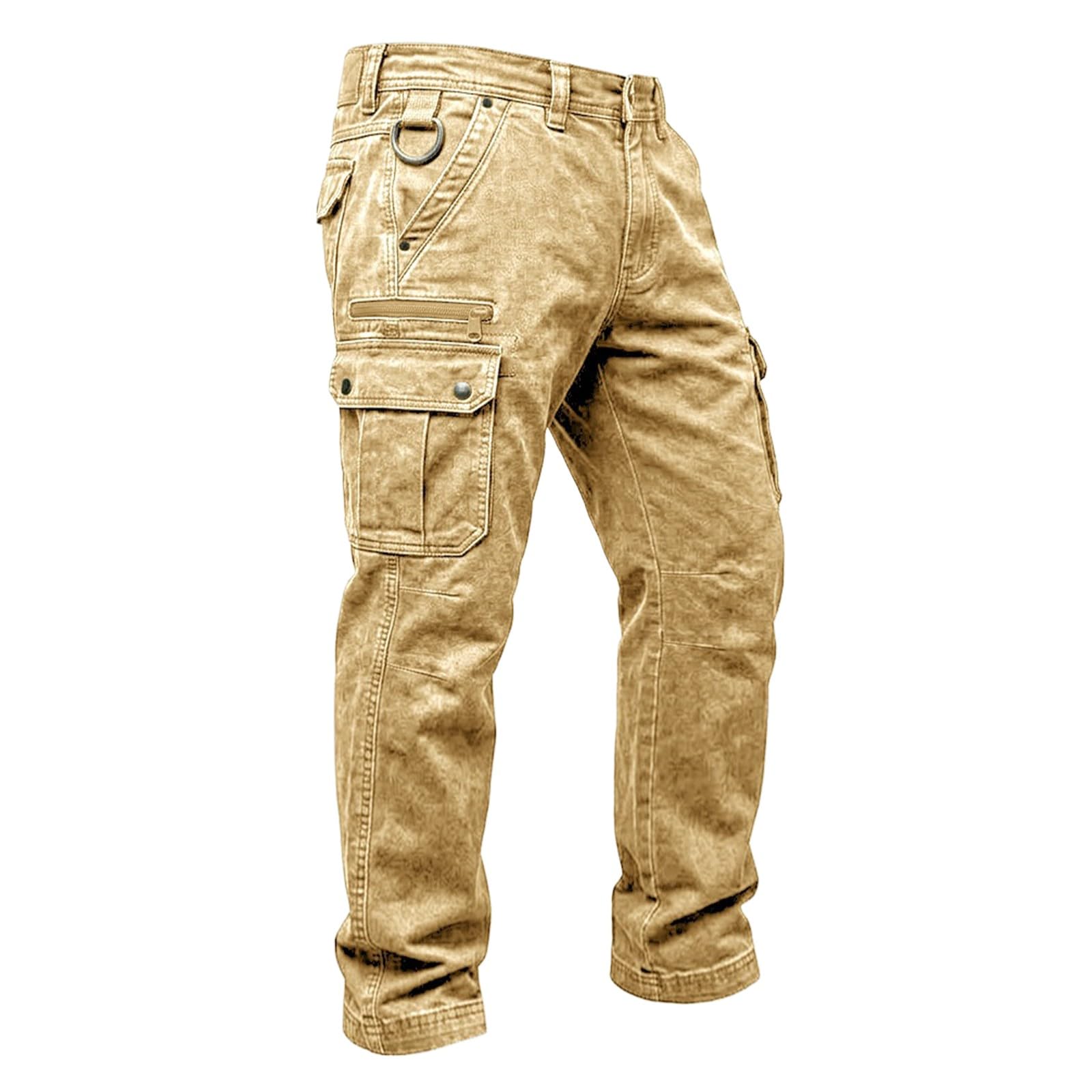 Generico Jeans Cargo Uomo Regular Fit,Pantaloni da Lavoro Uomo