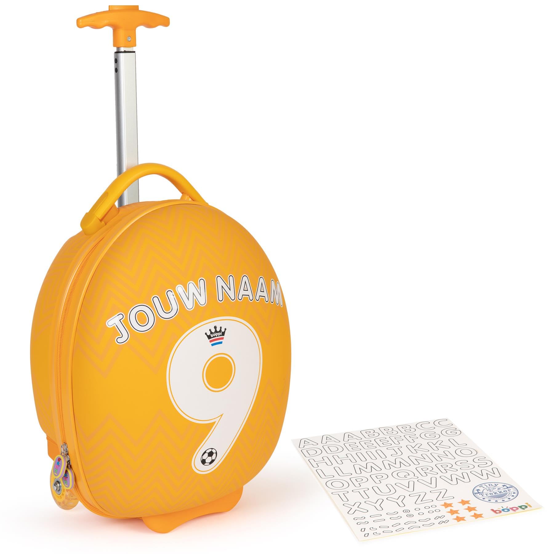 boppi Tiny Trekker torba bagażowa dla dzieci, wakacyjna walizka podróżna dla chłopców i dziewcząt, wózek szkolny do noszenia lub ciągnięcia, pokrowiec kabinowy, zgodna z EasyJet, 17 l, Holandia
