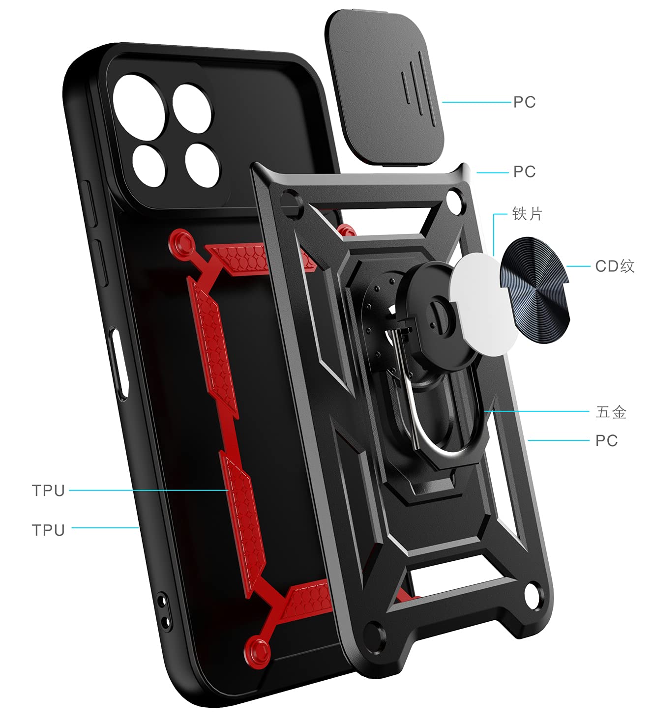 XINYEXIN Cover per Xiaomi Mi 11 Lite 4G / 5G / 5G NE con Anello Supporto Ruota 360 Gradi, Moda Morbido TPU Silicone Case Antiurto Custodia per Xiaomi 11 Lite 5G NE - Grigio