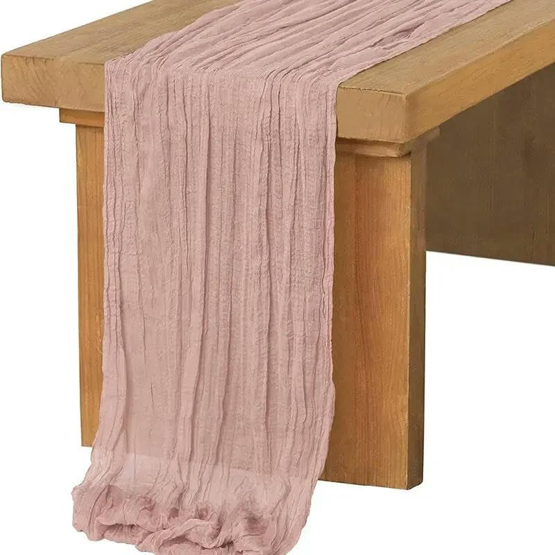 Szyfonowy bieżnik na stół weselny 3 szt. biała gaza bieżnik na stół gaza tkanina serowa na ślub dla panny młodej przyjęcie urodzinowe ciasto dekoracje stołu