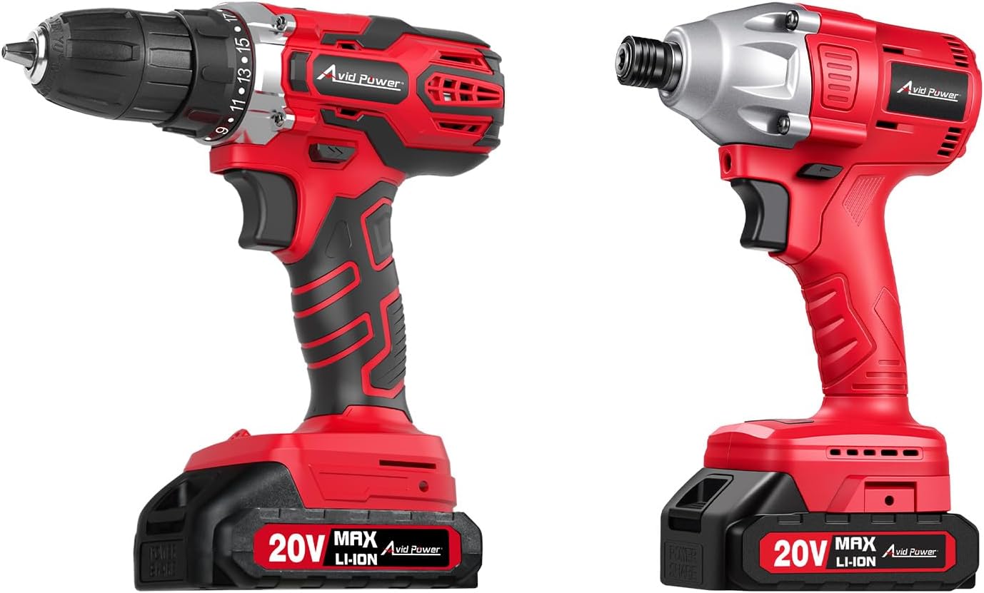 Kit de Taladro Inalámbrico AVID POWER 20V MAX con Atornillador de Impacto