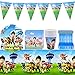 Juego de accesorios de fiesta de 52 piezas para niños, decoración de cumpleaños de Paw Dog Patrol, platos, tazas, servilletas manteles, para fiestas y cumpleaños infantiles