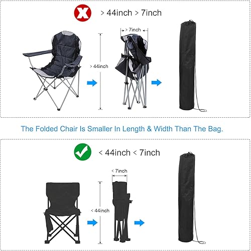 Miniatura 6 de PATIKIL Bolsa de repuesto para silla de campamento de 44 pulgadas, bolsa de almacenamiento plegable de nailon con correa para el hombro para acampar