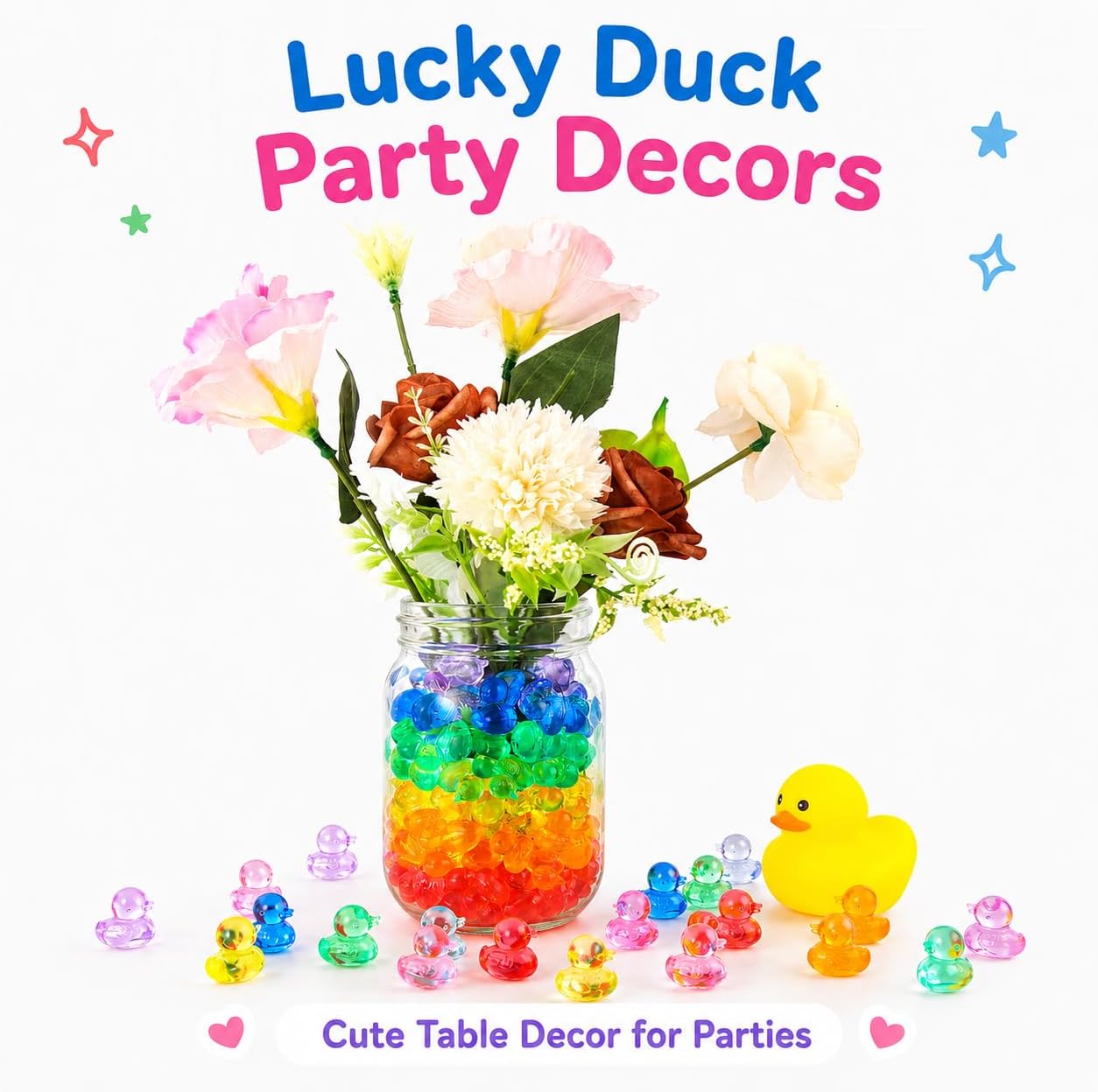 Niceup 345pcs Mini Ducks Figures Tiny Animal for Hiding, Math Counting image 4