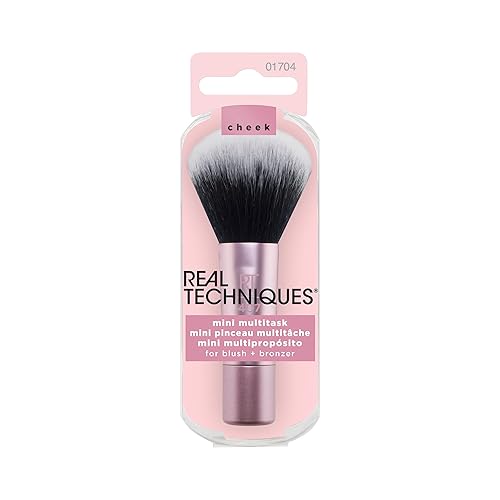 Miniatura 2 de Real Techniques Mini brocha de maquillaje multitarea, para rubor, bronceador y polvo, cepillo facial con cerdas sintéticas cortadas a medida, para