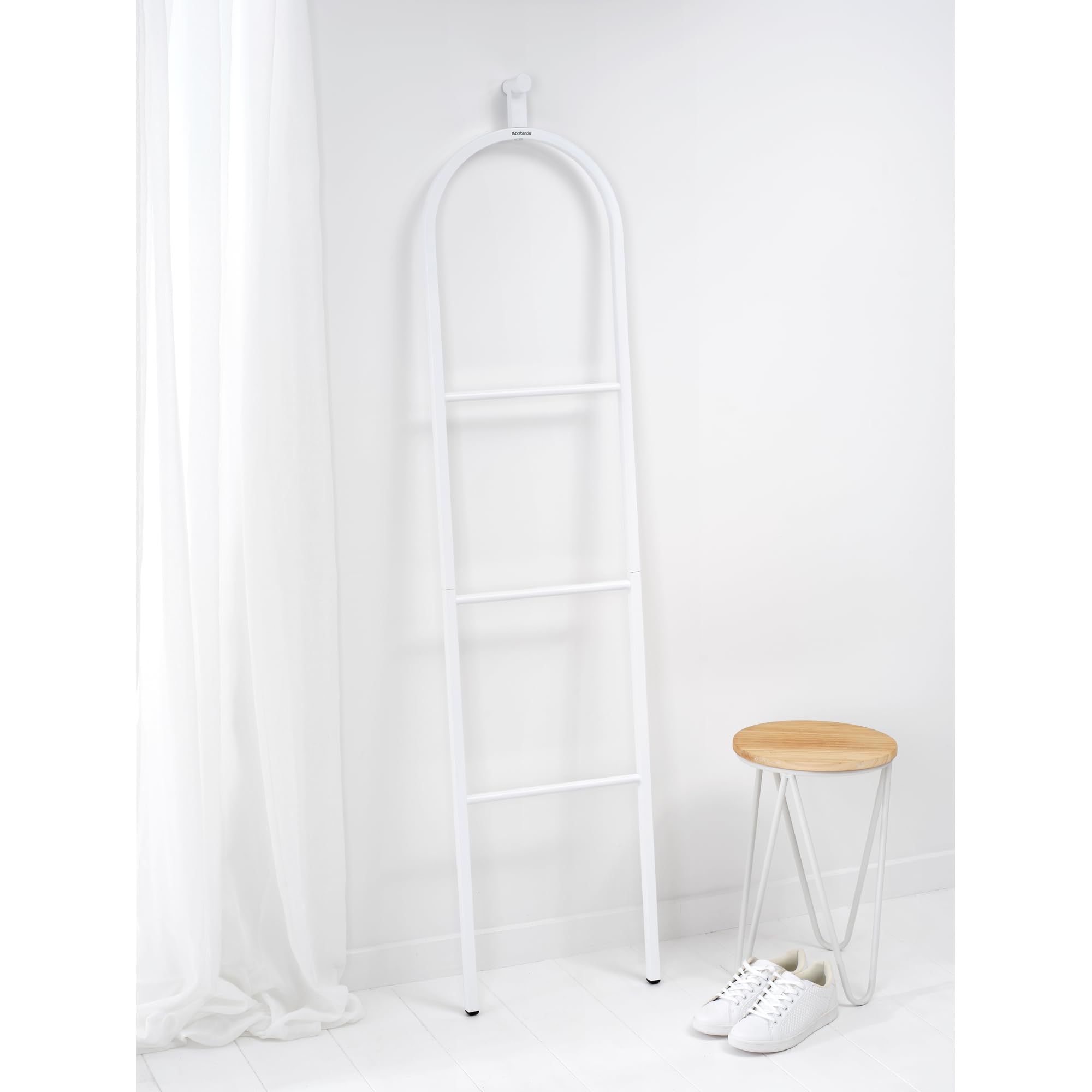 Brabantia Linn Dressboy- Appendiabiti multiuso - per appendere, arieggiare o asciugare - con gancio - Appendiabiti compatto - barra per indumenti o asciugamani - White
