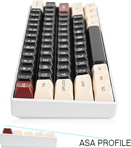 Miniatura 5 de GTSP - Teclas retro de perfil ASA de 150 teclas con doble disparo PBT Keycap 75% ISOANSI Layout para 108 104 87 82 68 61 MX interruptores Teclado
