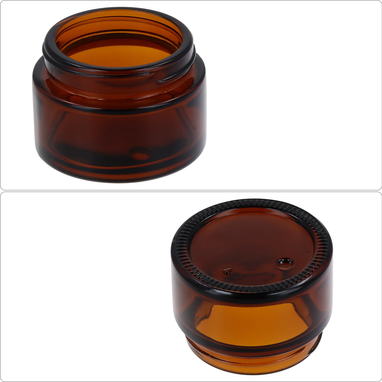 QWORK® 12 Pack 1 oz 30ml Amber Glass Jars with Black Lids, UV Protective Multipurpose Containers, for Homemade Creams Lotions - Image 4