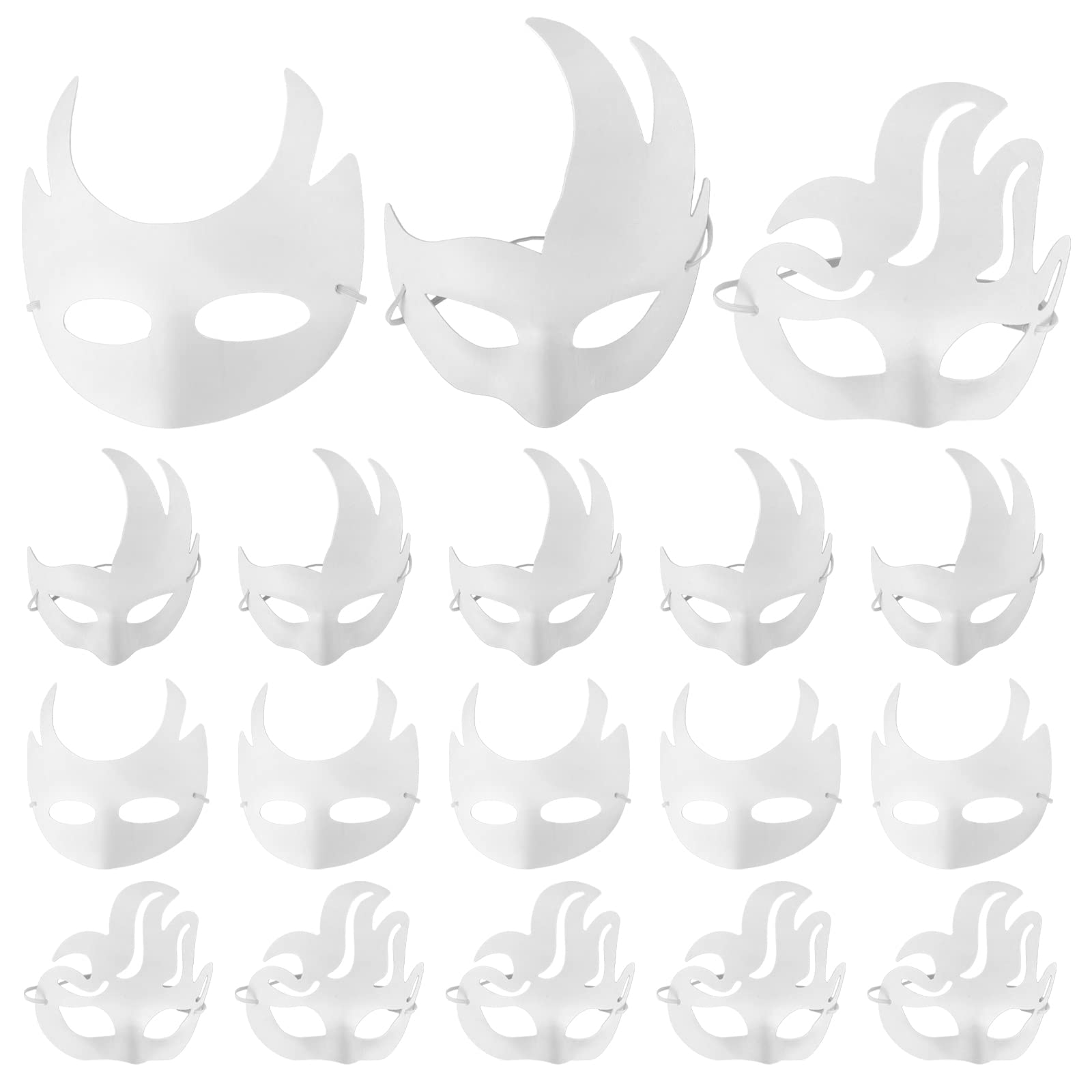 Máscaras de papel blanco para fiestas infantiles y disfraces de cosplay creativos con 15 piezas