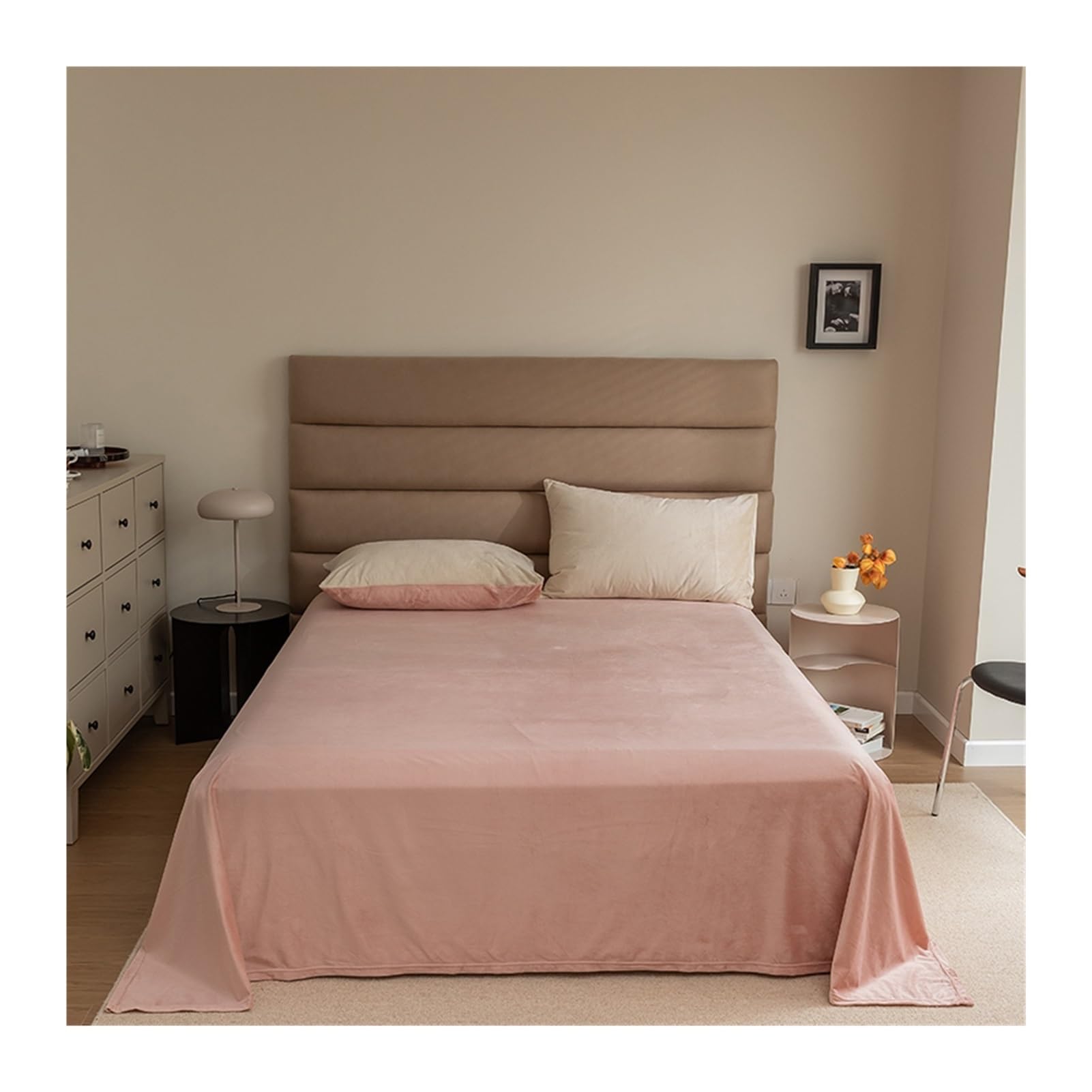 Plüsch Bettlaken 160x230 240x250 240x260 Betttuch Haustuch Laken Flauschige Bettlaken Winter Warme Cashmere Touch ohne Gummizug(Pink,240x250cm)
